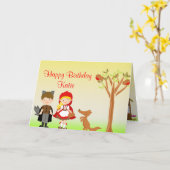 Carte Célébration d'anniversaire de Little Riding Hood (Fleur jaune)