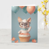 Carte Célébration d'anniversaire geek nerd (Fleur jaune)