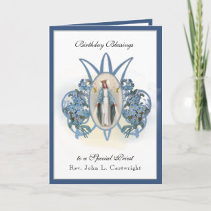Carte Célébration d'anniversaire Vierge Marie Élégant Re