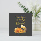 Carte Célébration d'automne - Elégant Thanksgiving Gold (Debout devant)