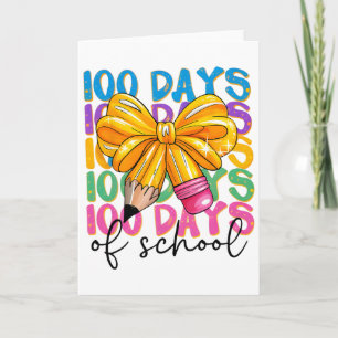 Carte Célébration de 100 jours de l'école crayon arc ens