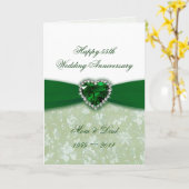 Carte Célébration de 55 ans de mariage Damassé (Fleur jaune)