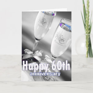 Carte célébration de 60 ans de mariage au champagne