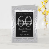 Carte Célébration de 60 ans de mariage : Diamants argent (Fleur jaune)