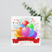Carte Célébration de ballon de retraite heureuse Anniver (Debout devant)