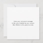 Carte Célébration de ballon de retraite heureuse Anniver (Dos)