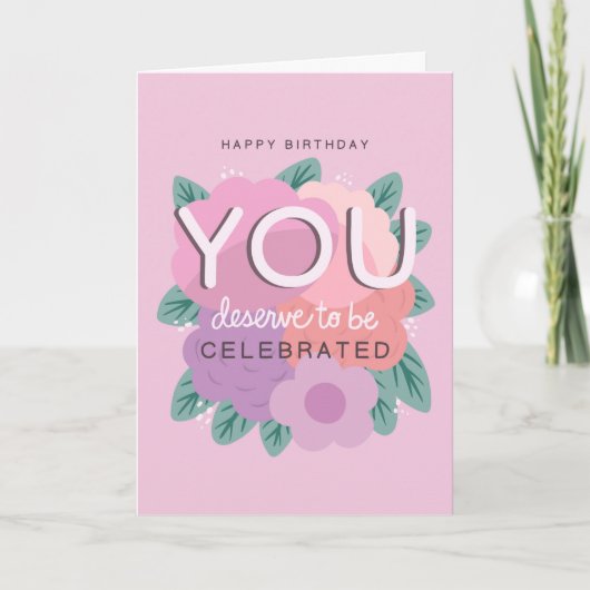 Carte Célébration de bouquet de fleurs d'anniversaire (Devant)