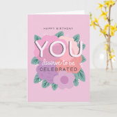 Carte Célébration de bouquet de fleurs d'anniversaire (Fleur jaune)