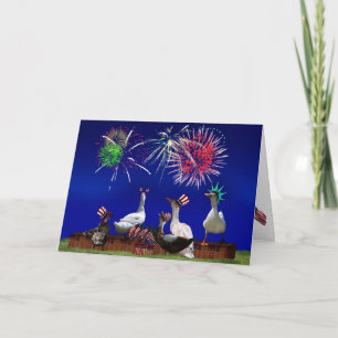 Carte Célébration de canard pour le 4 juillet