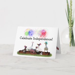 Carte Célébration de canard pour le 4 juillet