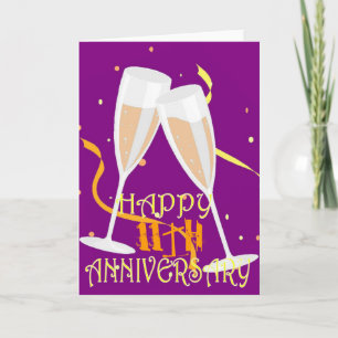 Carte célébration de champagne d'anniversaire de mariage