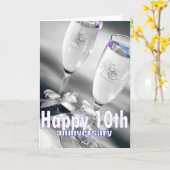 Carte célébration de champagne d'anniversaire de mariage (Fleur jaune)