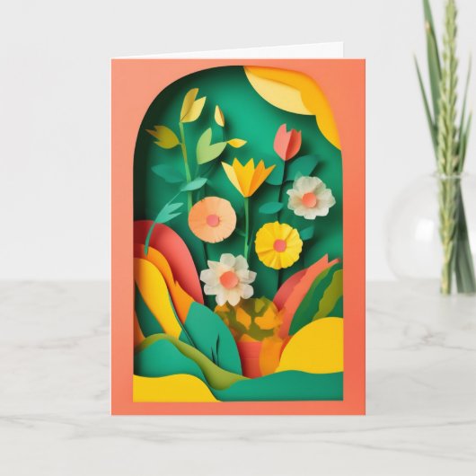 Carte Célébration de collage de jardin vibrant (Devant)