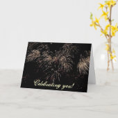 Carte Célébration de feu d'artifice (Fleur jaune)