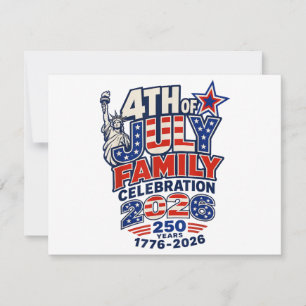 Carte Célébration de la fête familiale du 4 juillet 2026