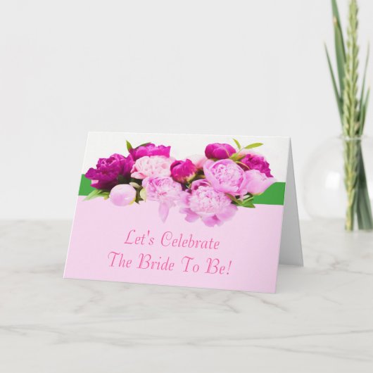 Carte Célébration de la future mariée aux pivoines (Devant)