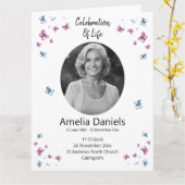 Carte Célébration de la vie en papillon (Fleur jaune)