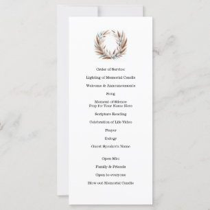 Carte Célébration de la vie, funérailles, service commém