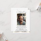 Carte Célébration de la vie Merci d'or + POÈME (Devant/Arrière en situation)