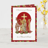 Carte Célébration de l'anniversaire du prêtre Vierge Mar (Fleur jaune)