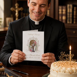 Carte Célébration de l'anniversaire du prêtre Vierge Mar