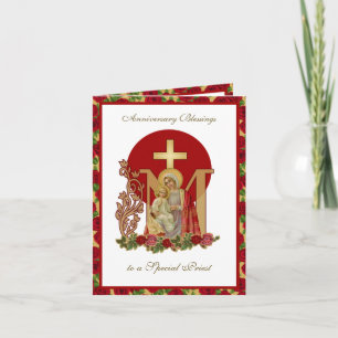 Carte Célébration de l'anniversaire d'un prêtre Vierge M