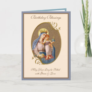 Carte Célébration de l'anniversaire Vierge Marie Jésus R
