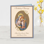 Carte Célébration de l'anniversaire Vierge Marie Jésus R (Fleur jaune)