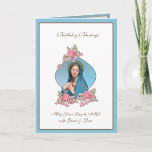 Carte Célébration de l'anniversaire Vierge Marie Jésus r