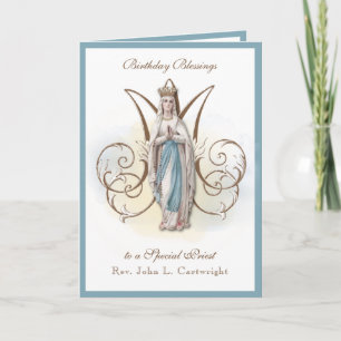 Carte Célébration de l'anniversaire Vierge Marie Lourdes