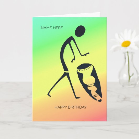 Carte Célébration de l'art africain des couleurs Anniver (Petite plante)