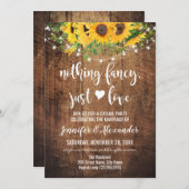 Carte Célébration de mariage en fuite avec des tournesol (Devant / Derrière)