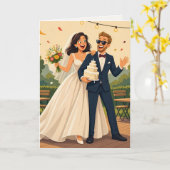Carte Célébration de mariage joyeux (Fleur jaune)