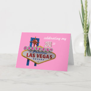 Carte célébration de mon 21ème anniversaire à Las Vegas