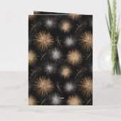Carte Célébration de Noël Argent Or Noir (Dos)