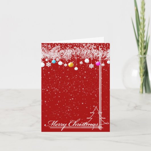 Carte Célébration de Noël rouge et blanc (Devant)