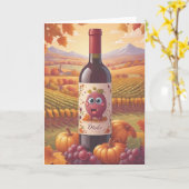 Carte Célébration de tonneau de vin vintage (Fleur jaune)