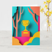 Carte Célébration de Trophée Vibrant (Fleur jaune)
