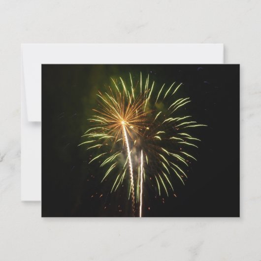 Carte Célébration de vacances de feux d'artifice verts e (Devant)