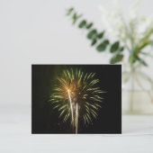 Carte Célébration de vacances de feux d'artifice verts e (Debout devant)