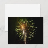 Carte Célébration de vacances de feux d'artifice verts e (Devant / Derrière)