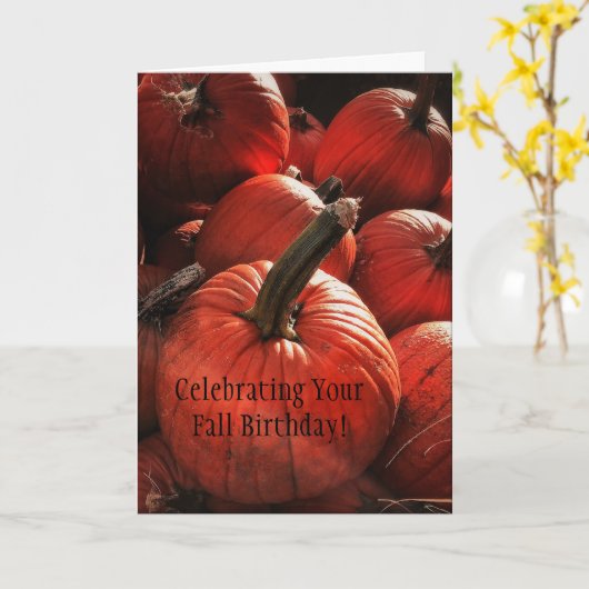 Carte Célébration de votre anniversaire d'automne (Fleur jaune)