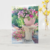 Carte Célébration de votre Pastor Folded Greeting Card (Fleur jaune)