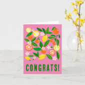 Carte Célébration des agrumes Félicitations colorées per (Fleur jaune)