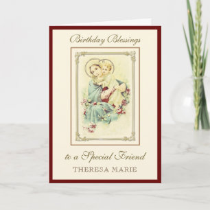 Carte Célébration des bénédictions d'anniversaire Vierge