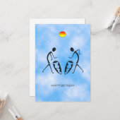 Carte Célébration des danseuses Silhouette Anniversaire (Devant/Arrière en situation)