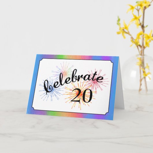 Carte Célébration du 20e anniversaire (Fleur jaune)