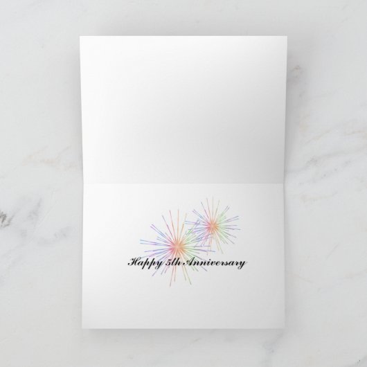 Carte Célébration du 5e anniversaire (Intérieur)