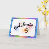Carte Célébration du 5e anniversaire (Fleur jaune)