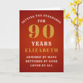 Carte Célébration du 90e anniversaire Fixer les normes A (Fleur jaune)